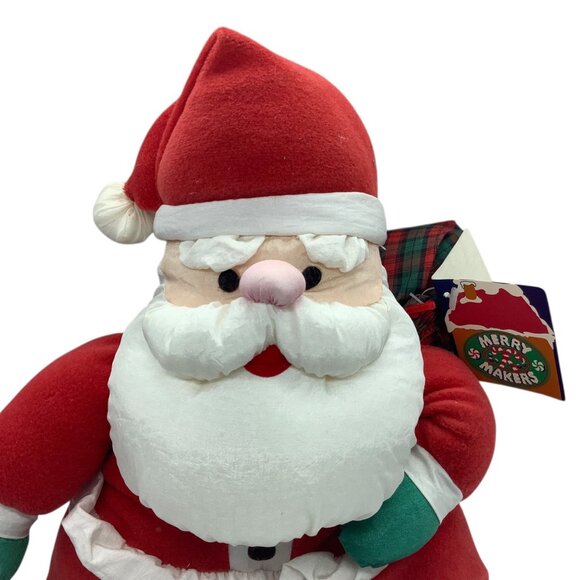Vintage 1994 Merry Makers Santa Plush Toy Decoration Nylon Gibson Greetings 11" - Picture 6 of 7